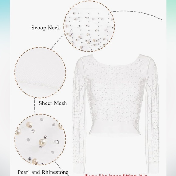 Pearl Rhinestone Crop Top - Picture 3 of 3